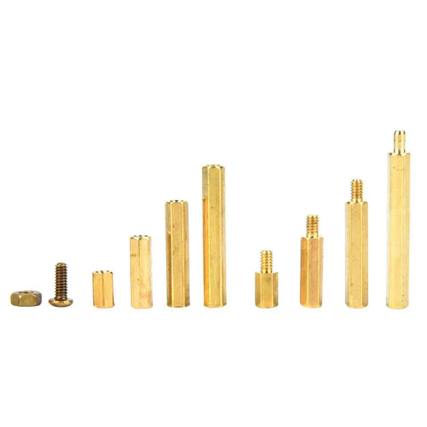 Dope Brass Standoff Kit 320 Piece Set With Hex Male And Female Spacers And Nuts, 8 Size Options For Electronics, 3D Printing, And PC Building, Tarnish Resistant Durable Brass Hardware For Easy, Reliable Assembly. Brass M2 standoffs and nuts in assorted lengths