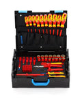 VDE Hybrid Tool Set 53 Piece Insulated Electrician Kit in L Boxx 136 with tools arranged inside open case