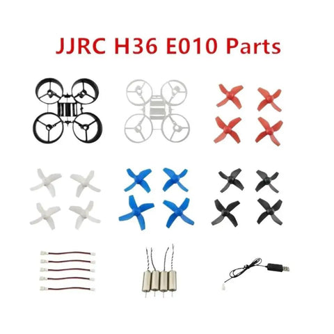 RC Drone Spare Parts Kit Upgrade For E010 Quad Compatible With Carbon Fiber Frame, Propellers CW CCW, Motors, Transfer Cables And Gear To Boost Flight Stability, Minimize Vibration, Easy Install: E010 H36 parts set