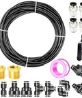 Rugged Black Nylon Pneumatic Air Tubing Kit For Quick Fluid Transfer, Half Inch Outer Diameter, Fittings and Accessories