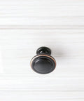 Oil Rubbed Bronze Round Cabinet Knobs One And A Quarter Inch Ten Pack Solid Metal Drawer Pulls For Kitchen Cabinets
