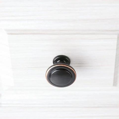 Oil Rubbed Bronze Round Cabinet Knobs One And A Quarter Inch Ten Pack Solid Metal Drawer Pulls For Kitchen Cabinets