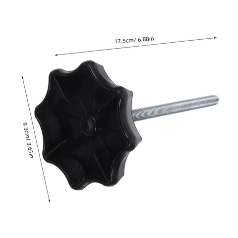 Spare Tire Hold Down Bolt Replacement For Cars Universal Clamp Hardware black knob with measurements shown