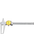 Internal Groove Vernier Caliper, Double Internal Groove Caliper with yellow dial, made of stainless steel, compact design.