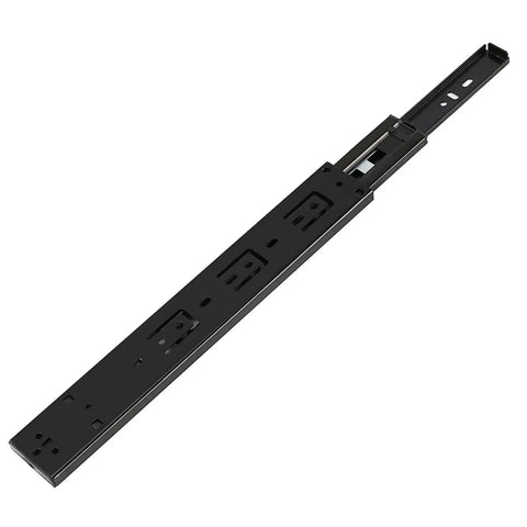 Workhorse 10 Inch 3 Pairs Push To Open Drawer Slides Heavy Duty Full Extension Side Mount Ball Bearings, black metal rail.