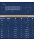 Technical specifications for Heavy Duty 304 Stainless Steel Slotted Round Head Cheese Screw Bolt Set M1.6 To M2 Sizes Four Millimeter Length.