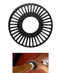 Ultra Light Carbon Fiber Shinai Tsuba for Japanese Samurai Blades Ambidextrous Guard, 0.6oz, round design, carbon texture close-up