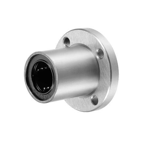 LM20UU Round Flange Linear Bearing Ball Bearing With 20mm Bore, 32mm Outer Diameter, 42mm Length, Sealed On Both Sides, Chromium Steel Housing