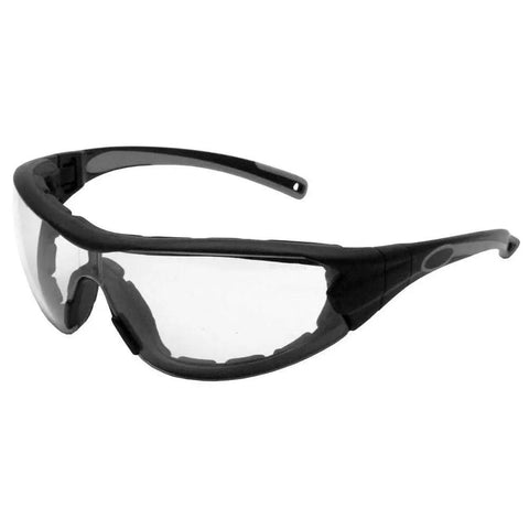 Swap On Wraparound Hybrid Eye Safety Glasses And Goggles With Clear Anti Fog Lens, Black Frame, Foam Edge, Venting Channels