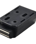 Push To Open Magnetic Cabinet Latch With Metal Base in black, angled view, showing smooth design for modern kitchen or closet use.