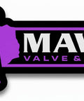 Maven Valve & Supply logo with Texas state outline and oil rig graphic in black and purple.