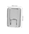 8 Pack Silver Metal Box Clasps With Spring Loaded Center Latches Lockable Draw Latch Hardware shown with dimensions