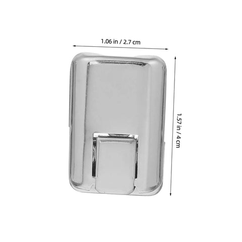 8 Pack Silver Metal Box Clasps With Spring Loaded Center Latches Lockable Draw Latch Hardware shown with dimensions