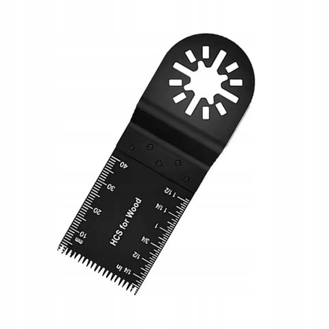 Pro-Grade Oscillating Tool Accessory Kit 24-Piece Set with OIS adapter HCS blade for wood close-up view