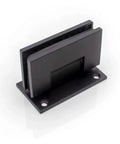 Black 304 stainless steel hinge clip for shower enclosures, solid precision cast, 90 degree T shape, shiny finish, durable and easy to install
