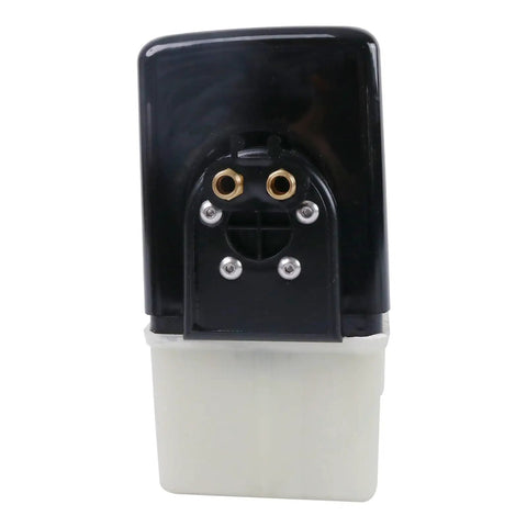 Front view of Marine Hydraulic Power Unit 12V Pump V351HPU1 Compatible With Bennett Trim Tab with translucent reservoir.