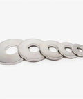 Stainless Steel Flat Washers Set 200 Pieces Large Plain Gasket Kit For Fasteners Beefed Up Load Spreader Uniform Thickness Prevents Damage To Soft Materials Great For Automotive Plumbing And DIY Projects, assorted sizes