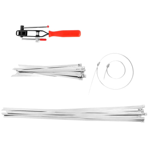 Auto Joint Banding Boot Axle Clamp Pliers Kit With 20 Stainless Steel CV Boot Clamps For Cars And ATVs Beefy Heavy Duty Clamp Tool Set Includes 10 Small And 10 Large Clamps, tool and clamps