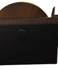 6 Inch V Groove Power Wheel With Zinc Plated Finish And Box Mount shown with measuring tool for precise dimensions.