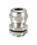 Metal M12 Cable Gland Heavy Duty Waterproof Connector For 3mm To 6.5mm Wires Dustproof And Anti Acid Easy Install Thread 12mm M12x1.5 Cable Clamp For Machinery Control Boxes Distribution Panels And Electrical Appliances. silver metal M12 cable gland, front view