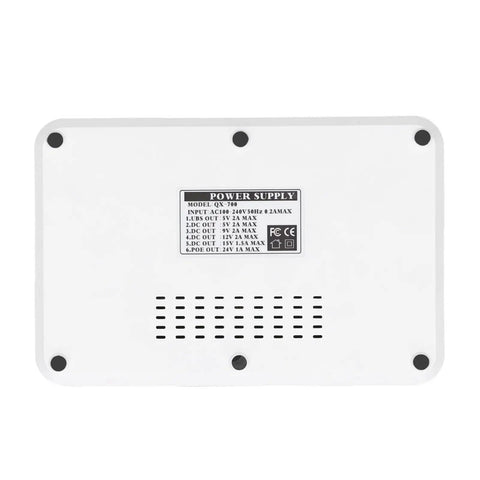 Reliable Mini UPS Backup With 8000 Mah Battery For Router And Modem showing power supply connections and specifications.