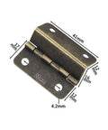 Beefy 10 Piece Cabinet Door Hinges Set For Home Furniture Old Fashioned Trunk Wooden Box Hinges With 4 Holes Heavy Duty Hardware