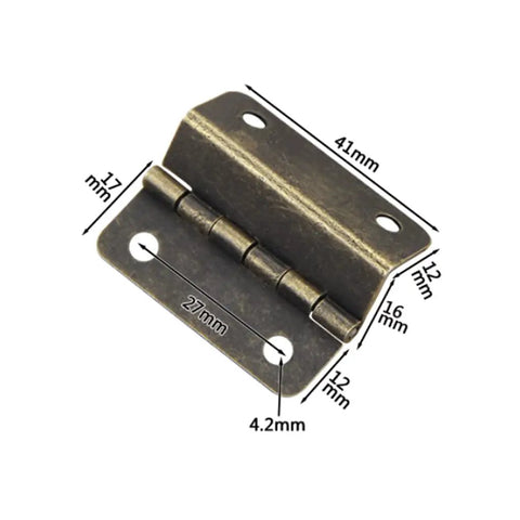 Beefy 10 Piece Cabinet Door Hinges Set For Home Furniture Old Fashioned Trunk Wooden Box Hinges With 4 Holes Heavy Duty Hardware