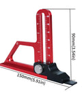 Pro Grade Height Gauge For Woodworking, Ultra Durable Depth Measuring Tool with aluminum alloy, red color, side view