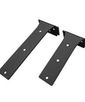 Heavy Duty Iron Two Shelf Brackets Black Coated Metal Wall Supports For Floating Shelves With Strong Load Bearing Capacity