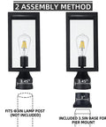 Big 15 Inch Outdoor Post Light Waterproof Cast Aluminum Lamp Post Fixture With Pier Mount Base Matte Black assembly methods
