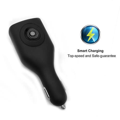 Straight Up Game Changer 2 Pack Dual USB Car Charger With Foldable Wall Adapter Portable Quick Charge Hub sleek black car charger