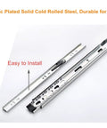 Heavy Duty 16 Inch Drawer Slides Set With 3 Section Full Extension Ball Bearing Side Mount 100 Lb Capacity Zinc Plated Steel Includes 5 Pairs For Kitchen Cabinets And Workshop Drawers