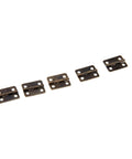 Heavy-Duty Concealed Rotating Hinges Set For Cabinets And Jewelry Boxes, 10-Piece 4-Hole Doors Fittings, shown in a row, bronze finish.