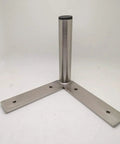 Heavy Hitters Stainless Steel Furniture Legs 8 Piece Metal Foot Set With Non Slip Padded Bottoms Sweet Silver showing a single leg with angled base.