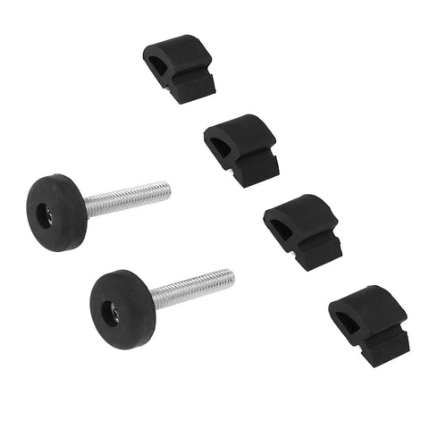 Xixian Truck Hood Bumper Stopper Set For 1967 To 1972 Models Includes Rubber Cushion Buffer And Screws Black Adjuster Replacement Kit That Fits Like A Glove., four black rubber bumpers and two screws