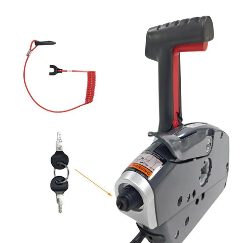 Side Mount Remote Control Box With Key Switch For Outboard Engines Push To Open Replaces 5006180 Fits Johnson Evinrude OMC BRP Includes Horn