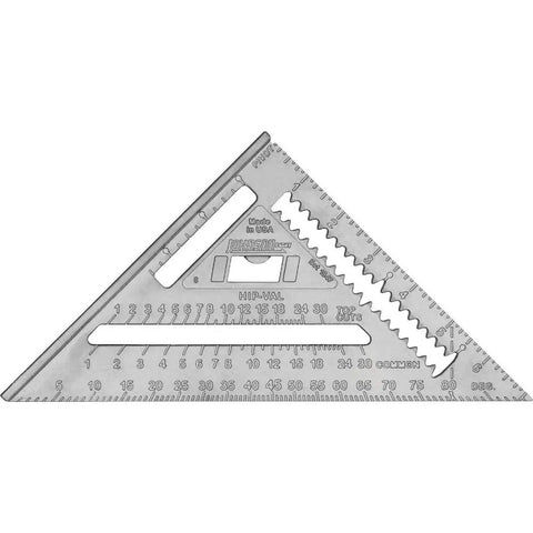 Professional Aluminum Rafter Square 7 Inch With CNC Edges For Dead On Angles, Handy Saw Guide For Cross And 45 Degree Cuts
