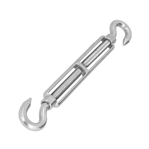 Heavy Duty Stainless Steel Cable Turnbuckle Tensioner Rust Proof Industrial Wire Rope Tightener Adjustable M16 Thread Hardware side view
