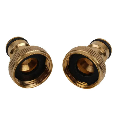 Garden Faucet Adapter Quick Connect Hose Fitting 3/4 Inch To 1/2 Inch Brass Water Connector For Outdoor Hose Setup No Fuss Install