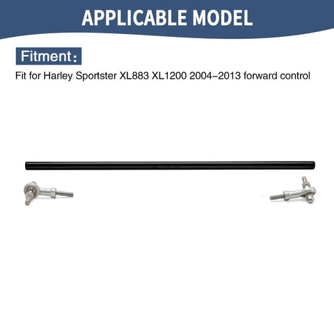 Harley Sportster Brake Linkage Rod For XL883 XL1200 Forward Controls 2004 2013 Black Aluminum Upgrade Kit Easy Install Built To Last Ultra Durable Precision Fit Smooth Braking Street Ready Look, black brake rod with linkage ends