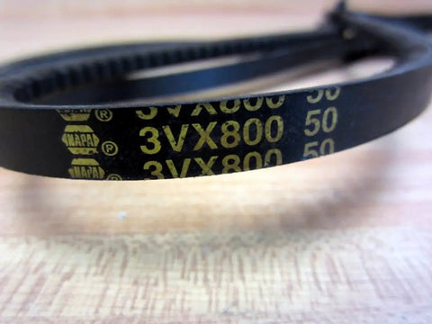 3VX800 Narrow Section Molded Notch V Belt 80 Inch OC Three Eighths Inch Top Width Built Tough Heavy Duty Industrial Drive Belt close-up