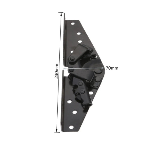 Beefy Heavy Duty Folding Bed Lifting Hinge With Three Position Adjustable Mechanism, black steel, 230x70mm, for cabinets and beds.