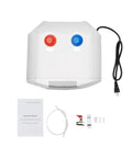 Compact Electric Mini Tank Water Heater With Ridiculously Fast 1500W Instant Hot Output Ideal For Under Sink Placement Delivers Smooth Warm Water Flow For Daily Needs With Dead Simple Setup top view with controls and accessories