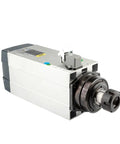 Heavy Duty 6KW Air Cooled Spindle Motor For CNC Router Woodworking Engraving Tools With ER32 Collet 18000 RPM 300Hz Italian Build side angle view