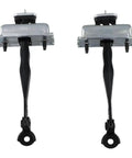 Door Check Hinge Strap For Edge 2015 Through 2020 Front Left And Right 2 Pack Durable Metal ABS Construction Limit Door Opening To Prevent Injuries And Scrapes FT4BR23552AB - Front view of two hinge straps with metal base and black arm