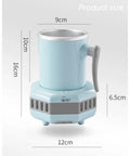 Fast Electric Drink Cooler Cup With Dual Chill Modes And Hassle Free One Touch Control For Straight Up Frosty Brews Juices Or Milk In 420 Ml Aluminum Mug Perfect For Weekend Tailgates And Summer Stashes, showing size details.