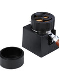 Straight Up Magnetic Coffee Dosing Ring Adjustable Portafilter Adapter With Precision Star Needle Spreader Heavy Aluminum Espresso Funnel No Sweat 51mm Basket Setup For Sharp Baristas top view with wooden handle