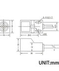 Technical diagram of Inductive Proximity Sensor Switch PNP NC 4mm Sensing Distance for Iron, 3 Wire DC 10-30V, SN04-P2 dimensions.