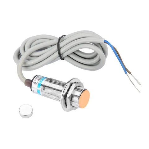 10mm Distance Measuring Capacitive Metal Proximity Sensor Switch With Two Wire Output Normally Open Or Closed, metal shell, cable visible