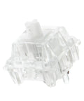 Whisper Quiet Mechanical Keyboard Switch Kit 35 Pieces Factory Prelubed 5Pin Linear And Tactile Silent Switches For Custom Keyboards Crystal Silent Edition Smooth Low Noise Typing, clear switch close-up